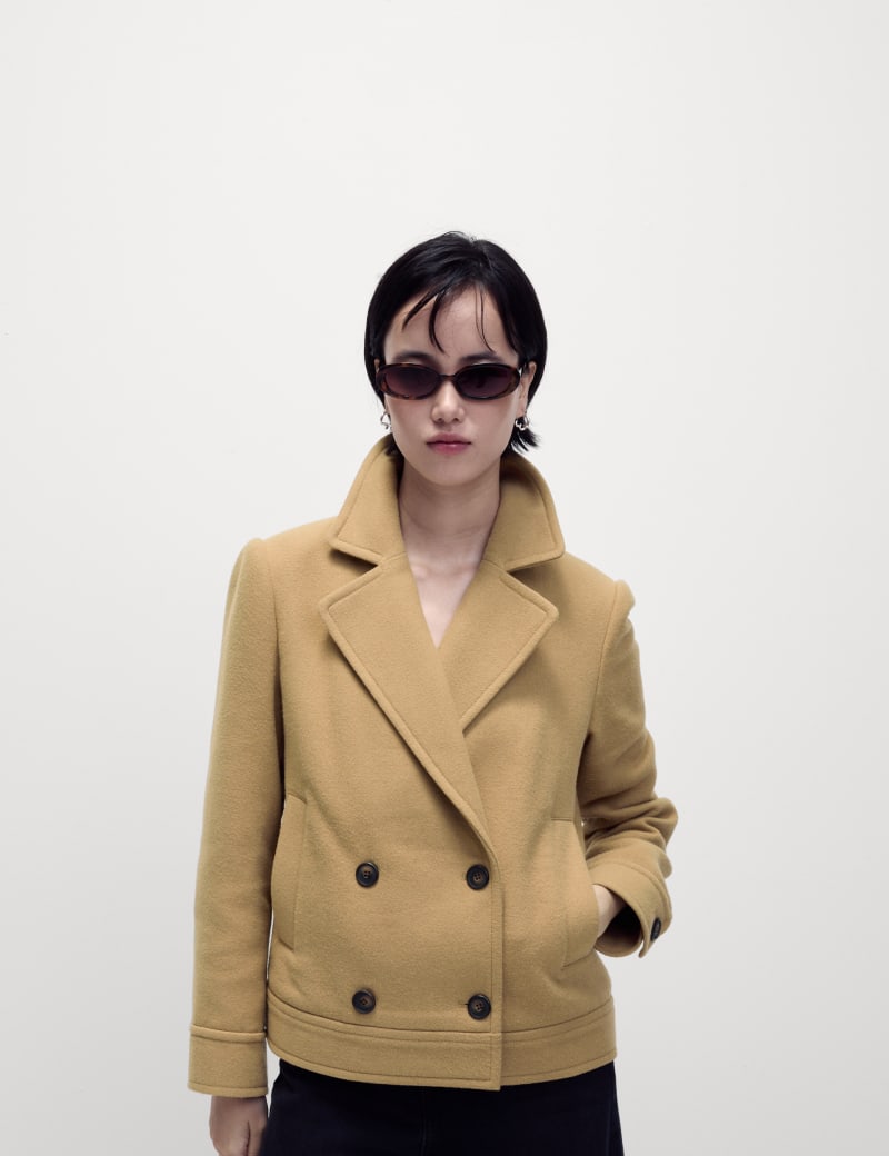 Double Breasted Short Peacoat with Wool Retail International Group