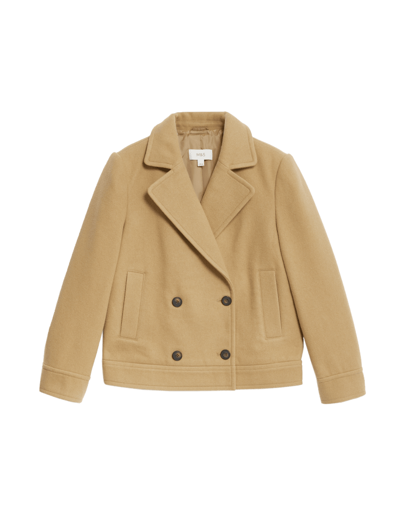 Double Breasted Short Peacoat with Wool Retail International Group