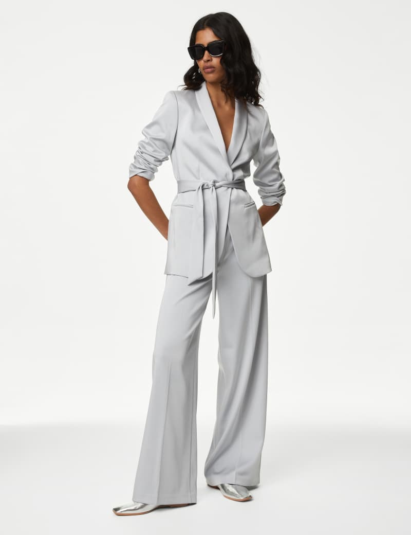 Satin Look Side Zip Wide Leg Trousers Retail International Group