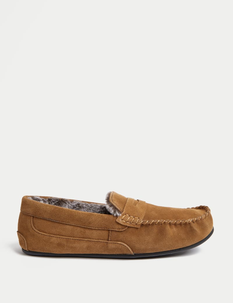 M&s Marks Slippers Mens Marks And Spencer Mens Moccasin